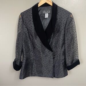 Alex Evenings women’s Medium sheer sleeve polka dot blazer evening wedding